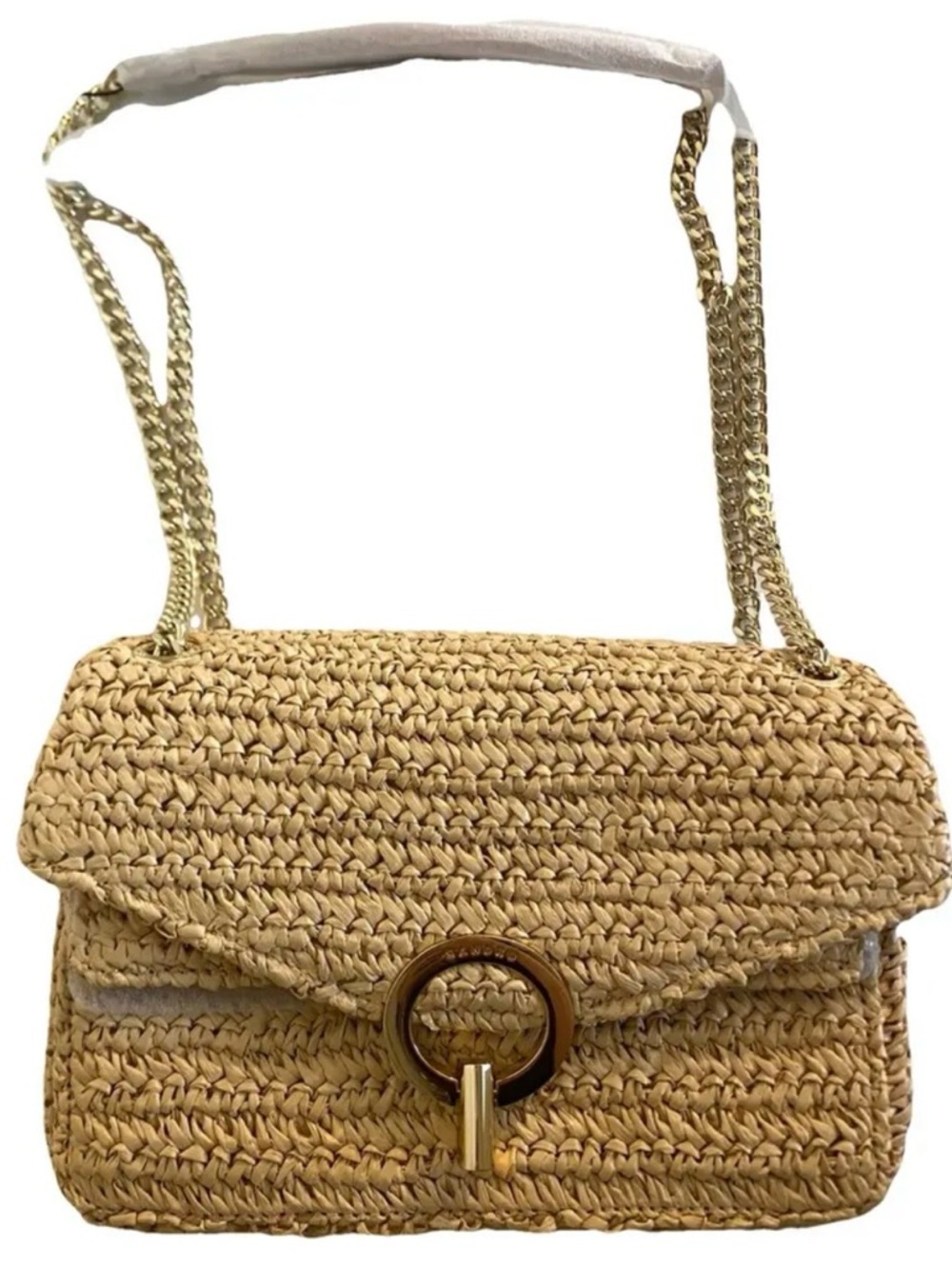 Sandro Tan Woven Shoulder Bag